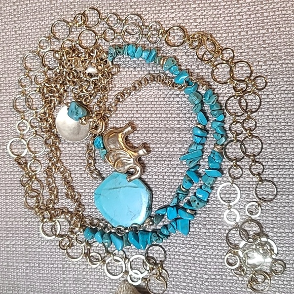 17-Item Gold & Turquoise Jewelry lot: J.Crew, Stella & Dot, V.S, Chico's & more!